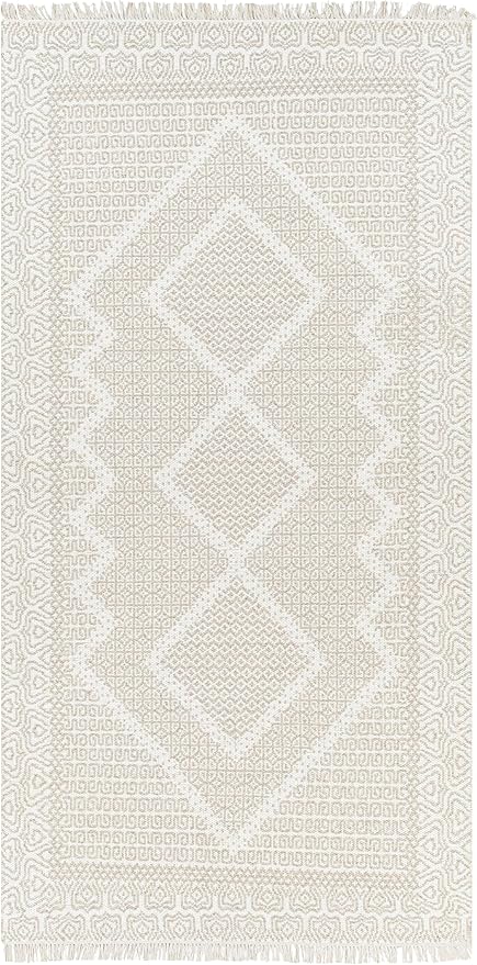 Mark&Day Wool Rugs, 6x9 Nishnabotny Cottage Medium Beige Area Rug, Beige Carpet for Living Room, Bedroom or Kitchen (6' x 9')