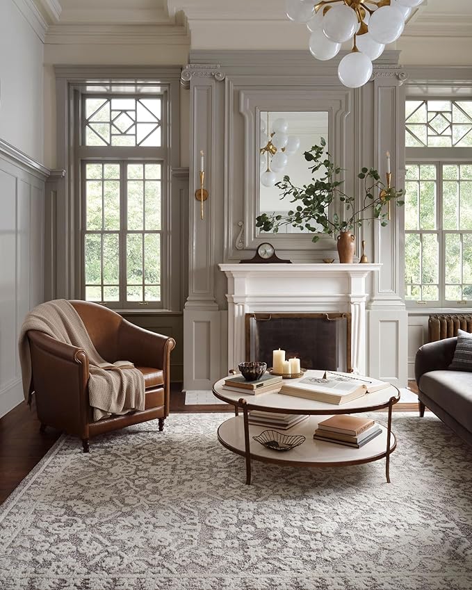 Loloi Magnolia Home by Joanna Gaines Gigi Collection GIG-01 Grey/Ivory 4'-0" x 6'-0" Accent Rug