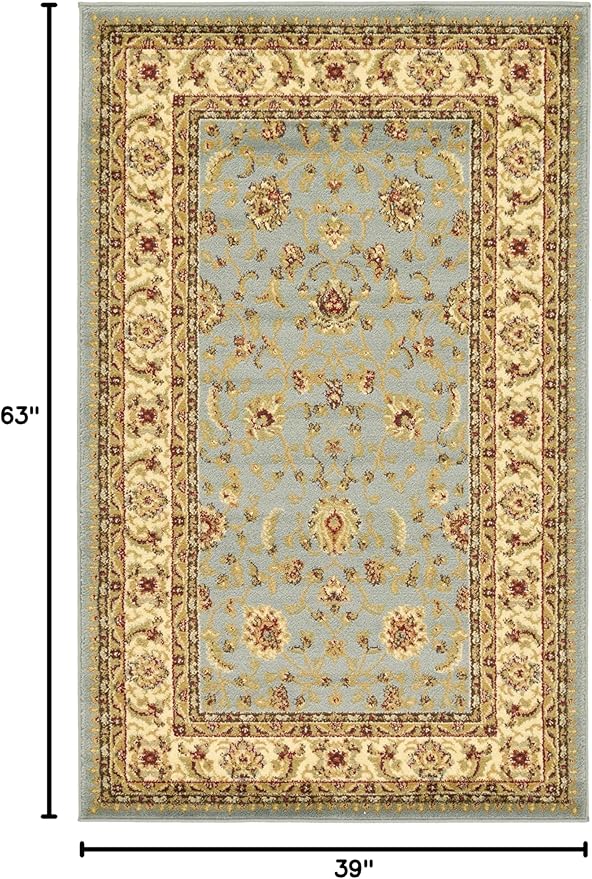 Unique Loom Voyage Collection Traditional Oriental Classic Intricate Design Area Rug (3' 3 x 5' 3 Rectangular, Light Blue/Gold)