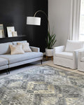 Loloi Skye Collection SKY-09 Graphite/Silver 7' x 9' Oval Area Rug