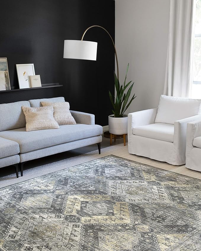 Loloi Skye Collection SKY-09 Graphite/Silver 2'-0" x 5'-0" Accent Rug