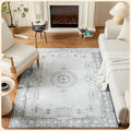 Istana 5x7 Area Rug - Grey/Gold Rugs for Living Room 5x7 - Foldable Rugs for Bedroom - Stain Resistant Washable Rug - Eco-Friendly Boho Area Rugs - Easy to Clean Living Room Rug