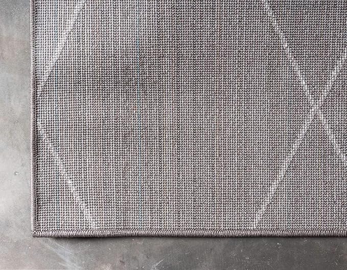 Unique Loom Trellis Frieze Collection Area Rug - Geometric (3' 3" x 5' 3", Dark Gray/ Ivory)