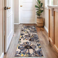 Rugshop Cream Bright Flowers Non Slip Non-Shedding Runner Rug for Hallway, Kitchen and Entryway, 2'7" x 6'