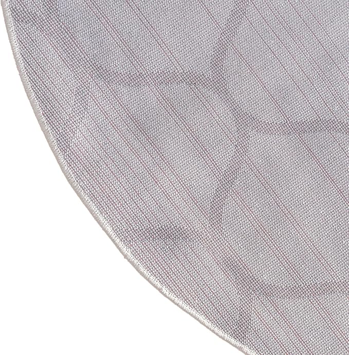 Rugs.com Lattice Frieze Collection Rug – 7' Round Ivory Medium Rug Perfect for Kitchens, Dining Rooms