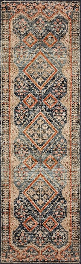 Loloi Jocelyn Collection JOC-05 Navy/Multi 6'-7" x 9'-7" .38" Thick Area Rug