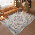 Rugcomf Living Room Rug 5x7 Rug Machine Washable Area Rug Floral Non-Slip Low Pile Large Rugs for Living Room, Bedroom, Farmhouse, Dining Room, Kids Playroom(Colorful)