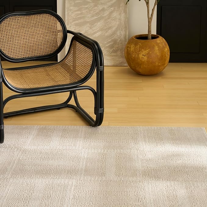 Nourison Home Nordic Taupe 4' x 6' Area Rug - Easy Clean, Non Shedding, Bed Room, Living Room, Dining Room, Kitchen (4' x 6')