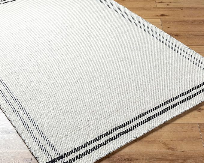 Mark&Day Wool Rugs, 4x6 Janmichael Cottage Light Silver/Black Area Rug, Silver Black Carpet for Living Room, Bedroom or Kitchen (3'6" x 5'6")