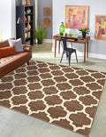 Rugs.com Lattice Collection Rug – 6 Ft Square Brown Medium-Pile Rug Perfect for Living Rooms, Kitchens, Entryways