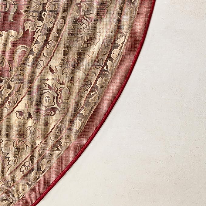 Unique Loom Sialk Hill Collection Area Rug - Washington (3' 3" Round Burgundy/Cream)