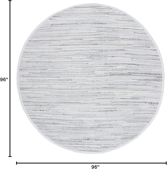 SAFAVIEH Rag Rug Collection 8' Round Grey RAR121A Handmade Boho Stripe Cotton Area Rug
