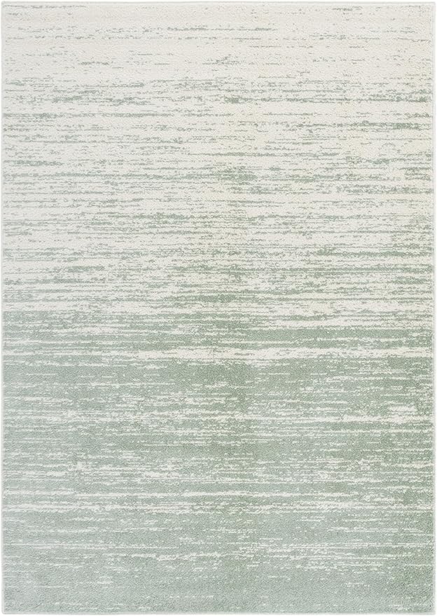 SAFAVIEH Area Rug 6x9 - Adirondack Collection - Sage & Ivory, Modern Ombre Design, Non Shedding & Easy to Clean, Ideal for Living Room, Bedroom, Office, Dining Space (ADR113X)
