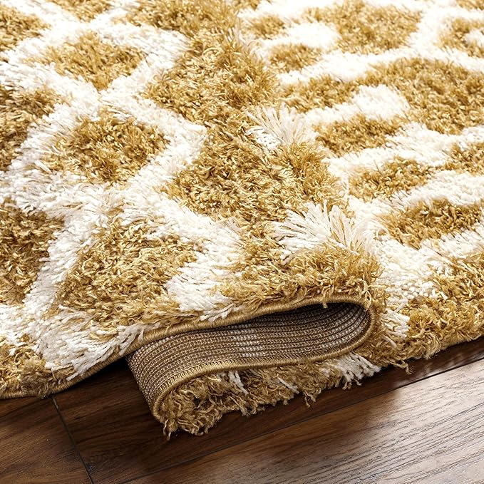 Livabliss Hapsburg Moroccan Shag Area Rug,5'3" x 7'3",Camel