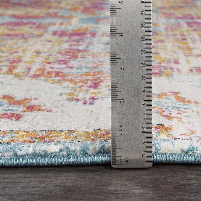 Livabliss Odelia Vintage Bohemian Area Rug,7'10" x 10'3",Orange/Aqua
