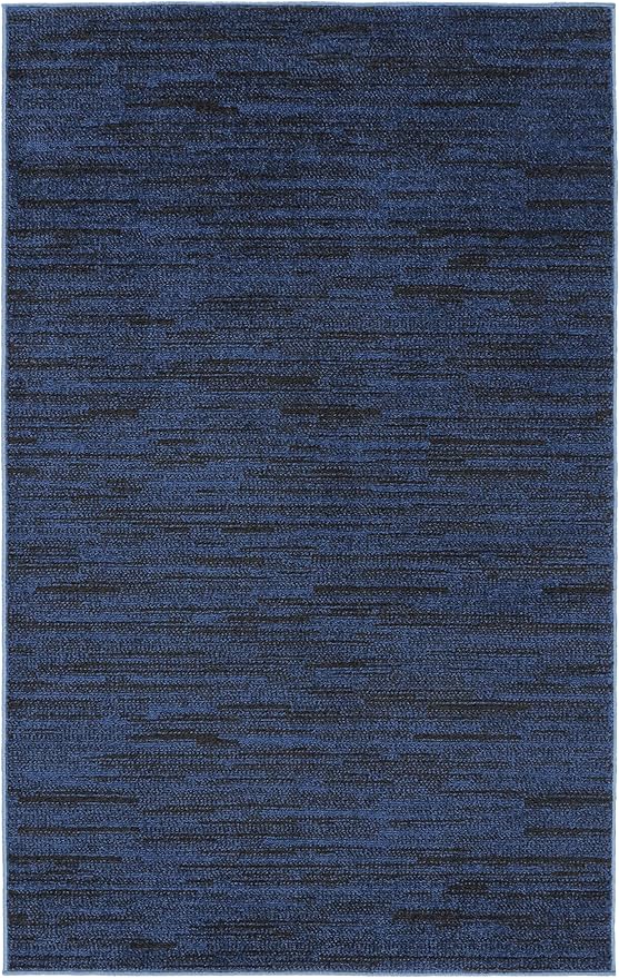 Nourison Home Nourison Essentials Midnight Blue 3' x 5' Area Rug - Easy Clean, Non Shedding, Bed Room, Living Room, Dining Room, Kitchen (3' x 5')