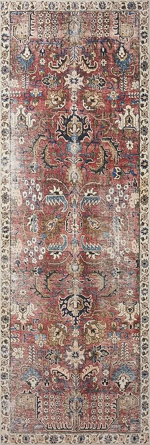 Loloi Chris Loves Julia Jules Collection JUL-01 Merlot/Multi 3'-6'' x 5'-6'', .13" Pile Height, Accent Rug