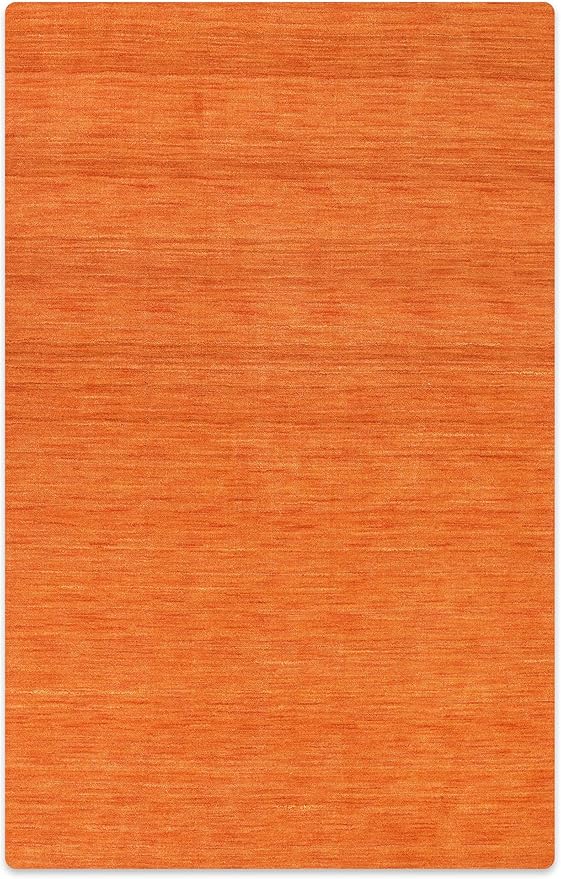 Rugsotic Carpets Hand Knotted Gabbeh Wool 9'x12' Area Rug Solid Orange L00111
