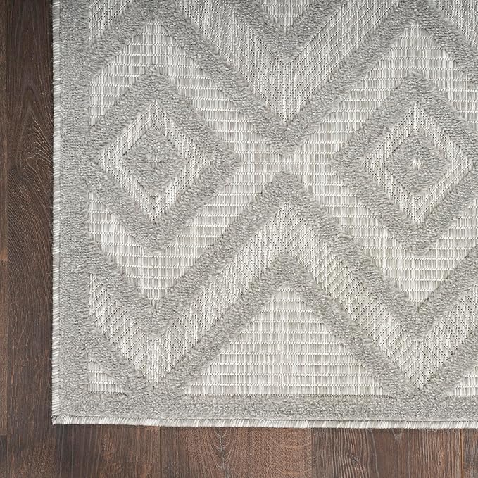 Nourison Home Versatile Silver Grey 7' x 10' Area Rug - Easy Clean, Non Shedding, Bed Room, Living Room, Dining Room, Kitchen (7' x 10')