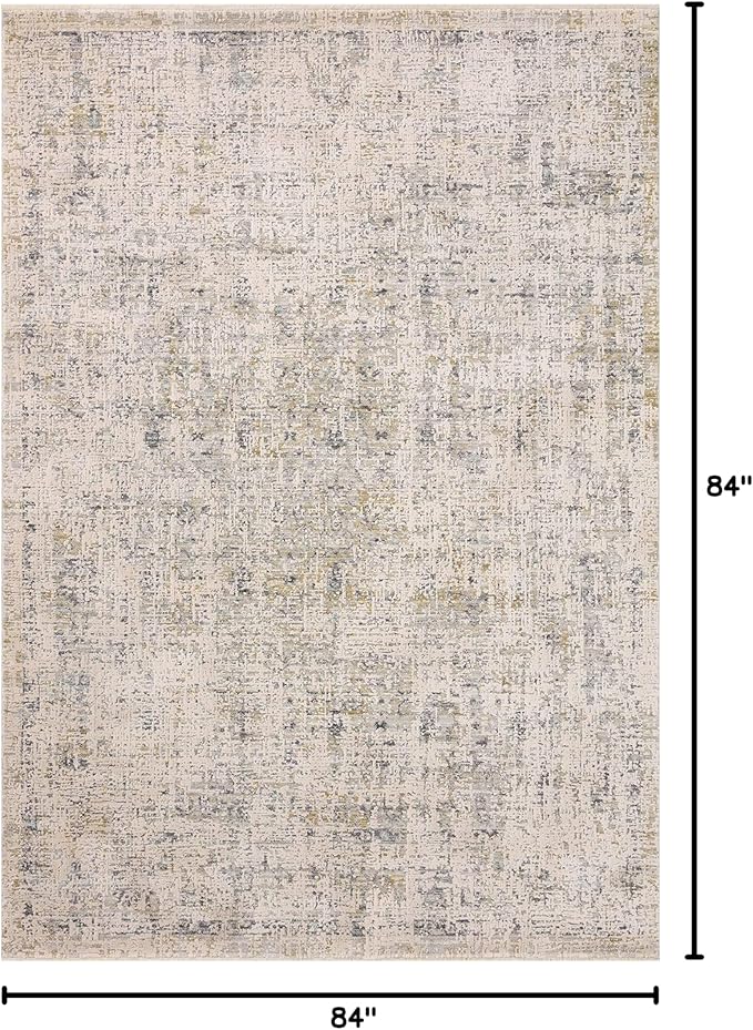 Loloi Amber Lewis Alie Collection ALE-02 Sand/Sky 7'-10'' x 7'-10'', .13'' Pile Height, Round Area Rug