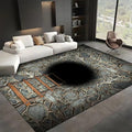 3D Deep Abyss Canyon Indoor Rug, 5x7ft, Stone Built Cave Wooden Ladder Carpet for Entryway, Durable Non-Shedding Pet Friendly Mats, Floor Decor Low Pile Easy Clean Rugs for Family