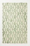 Hand-Tufted Wool Marengo Rug in Green – Modern Geometric Pattern Carpet for Living Room & Bedroom – Durable & Soft– 12 x 18