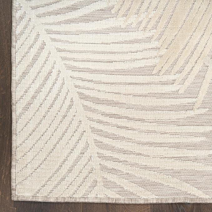 Nourison Home Suncoast Beige 4' x 6' Area Rug - Easy Clean, Non Shedding, Bed Room, Living Room, Dining Room, Kitchen (4' x 6')