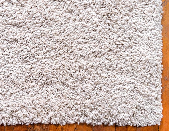 Unique Loom Davos Shag Collection Area Rug - Solid (6' 1" x 9' Rectangle, Linen)