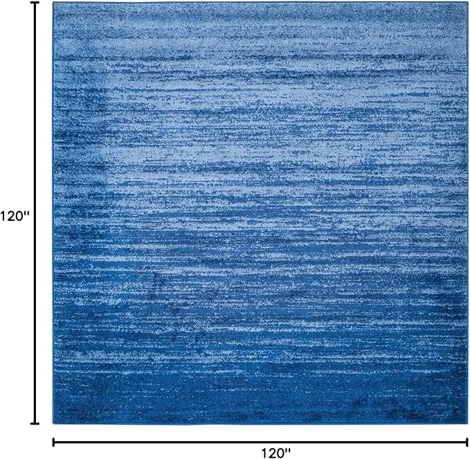 SAFAVIEH Adirondack Collection Area Rug - 10' Square, Light Blue & Dark Blue, Modern Ombre Design, Non Shedding & Easy to Clean, Ideal for Living Room, Bedroom, Office, Dining Space (ADR113F)
