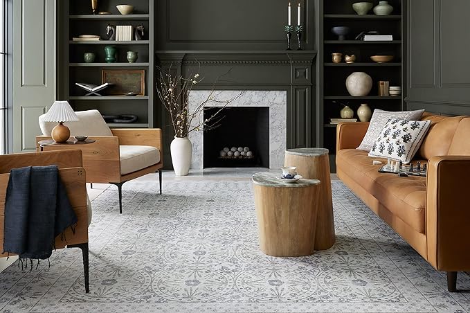 Loloi Rifle Paper Co. Maison Collection MAO-03 Rosette Ivory 7'-6" x 9'-6", .19" Pile Height, Area Rug