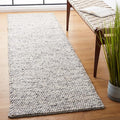 SAFAVIEH Natura Collection Runner Rug - 2'3" x 12', Light Grey & Ivory, Handmade Wool Blend, Textured Design, Ideal for Hallway, Bedroom, Foyer (NAT620G)