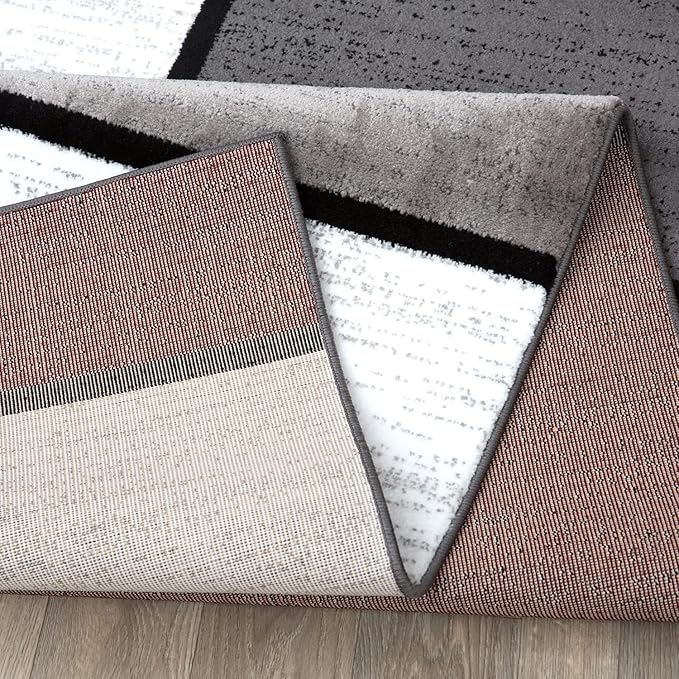 Rugshop Modern Geometric Boxes Red Area Rug, Non-Shedding Carpet for Entryway, Bathroom, or Small Space, 2' x 3'