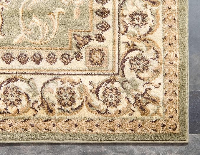 Unique Loom Versailles Collection Traditional Classic Medallion Floral Motif Area Rug (8' 0 x 11' 4 Rectangular, Green/ Ivory)