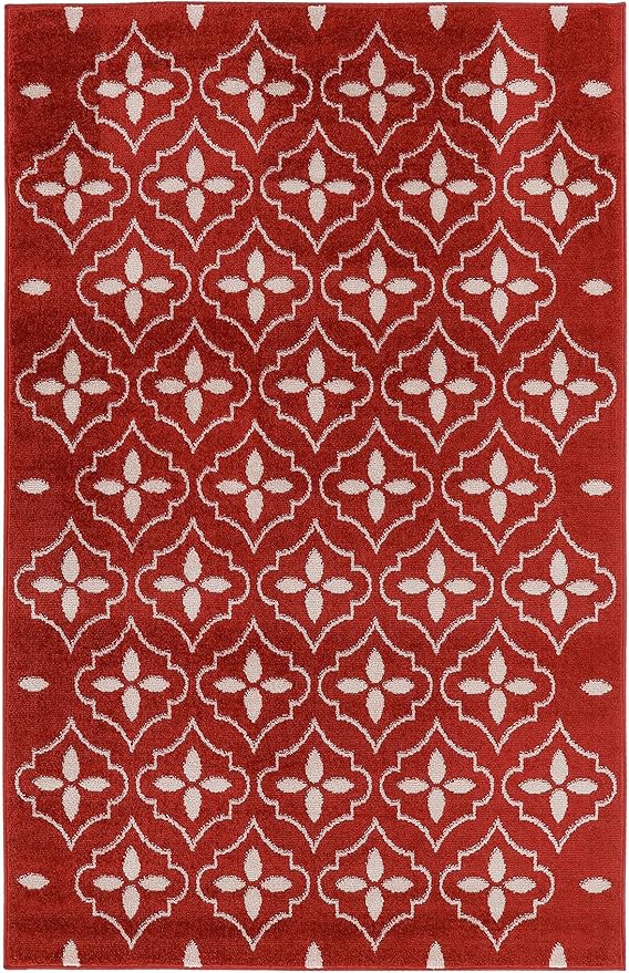 Nourison Home Nourison Essentials Brick Ivory 4' x 6' Area Rug - Easy Clean, Non Shedding, Bed Room, Living Room, Dining Room, Kitchen (4' x 6')
