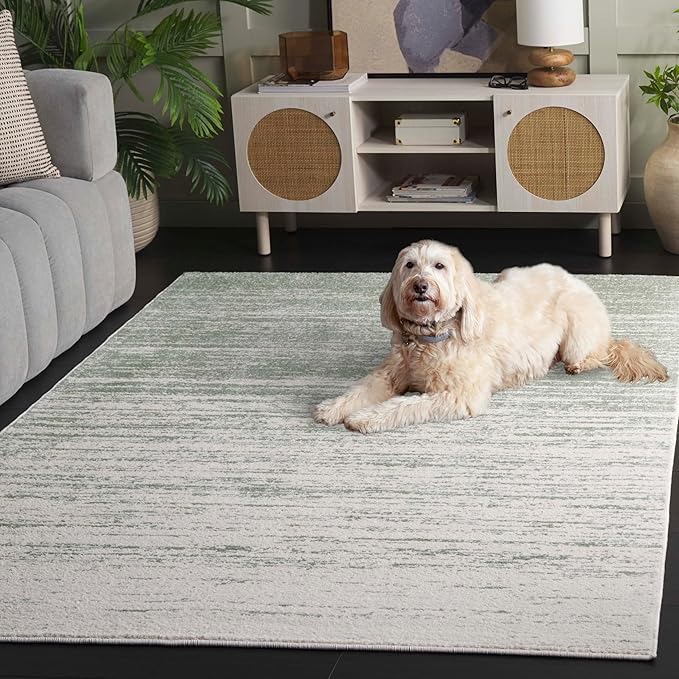 SAFAVIEH Adirondack Collection Area Rug - 5'1" x 7'6", Sage & Ivory, Modern Ombre Design, Non Shedding & Easy to Clean, Ideal for Living Room, Bedroom, Office, Dining Space (ADR113X)