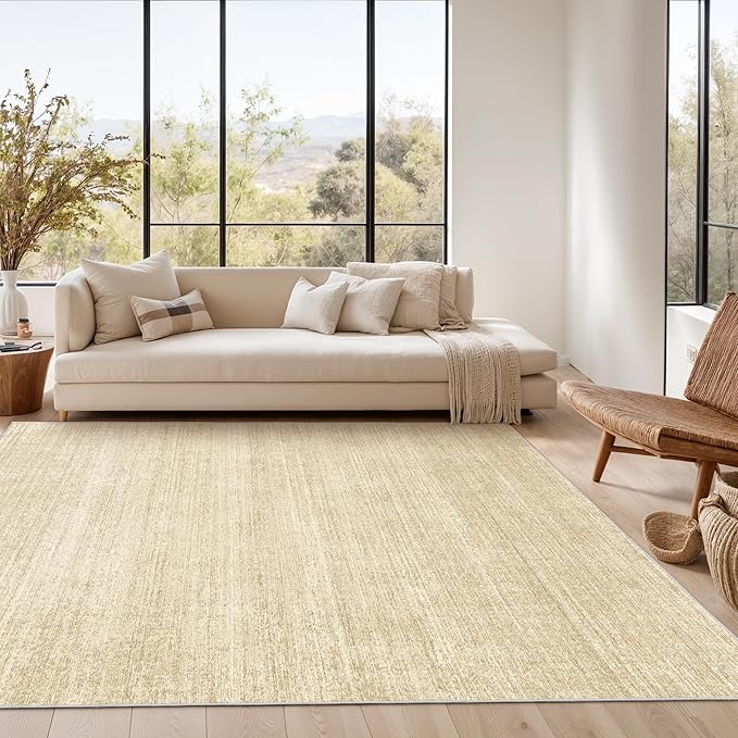 Valenrug Washable Rug 6x9 - Stain Resistant 6x9 Area Rugs for Living Room, Non Slip Backing Printed Rugs for Bedroom, Folable Machine Washable Area Rug (6'x9', Brown)
