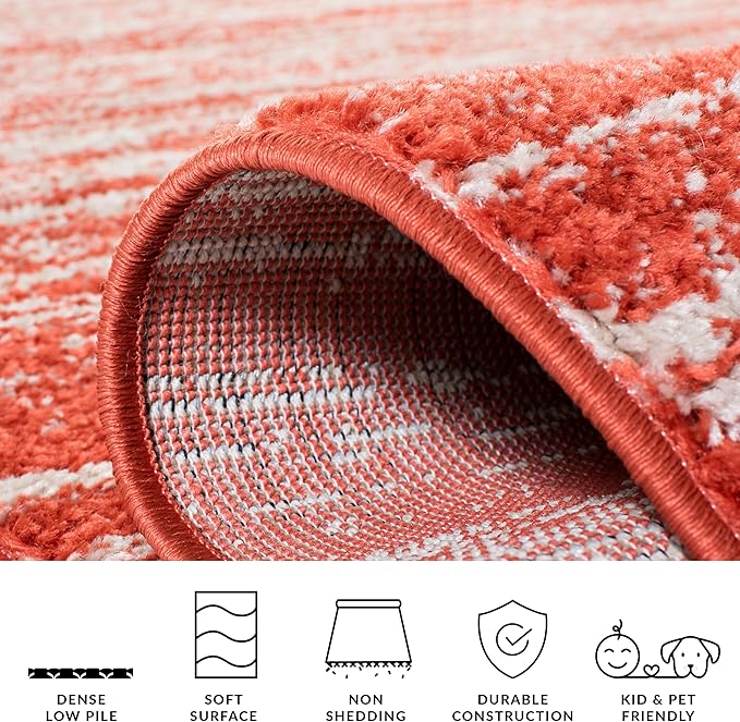 SAFAVIEH Adirondack Collection Accent Rug - 2'6" x 4', Orange & Grey, Modern Ombre Design, Non Shedding & Easy to Clean, Ideal for Front Door, Kitchen, Entryway, Accent Space (ADR113P)