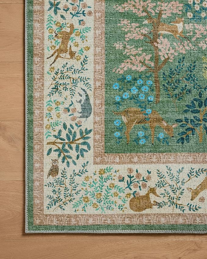 Loloi Rifle Paper Co. Canopy Collection CNP-02 Sage/Blush 2'-3" x 5' Accent Rug