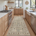 Bavni2'6''x8 Rug Runners for Hallways, Washable Runner Rug Non Slip,Vintage Floral Print Style Rugs for Bedroom-Lightweight Low Pile Carpet for Hallways Bathroom, Dark Espresso