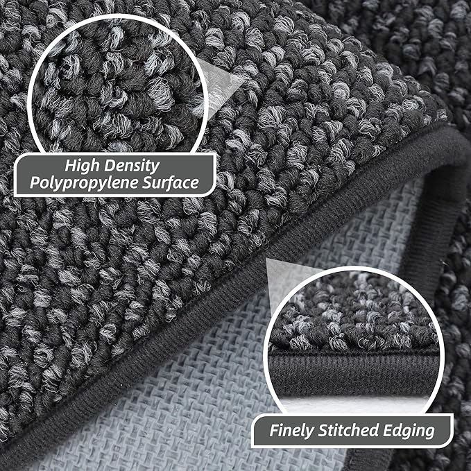 BEQHAUSE Hallway Runner Rugs 2x8, Hallway Rug Non-Slip Washable(Rolled-Up NO Creases), Runner Rug Absorbent Stain Resistant Hall Rug Carpet Runner, Entryway Rugs Floor Mat Laundry Room Rugs, Charcoal