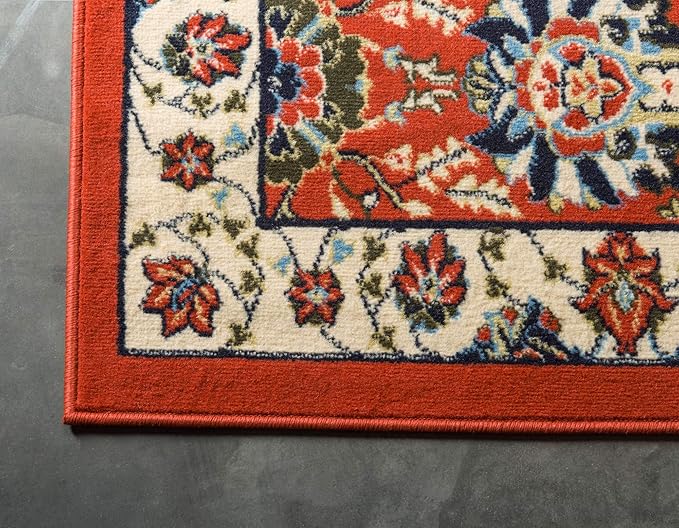 Unique Loom Espahan Collection Area Rug - Cape Cod (2' 7" x 10' Runner, Terracotta/ Black)