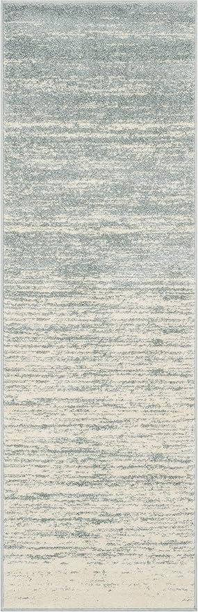 SAFAVIEH Adirondack Collection Runner Rug - 2'6" x 8', Slate & Cream, Modern Ombre Design, Non Shedding & Easy to Clean, Ideal for Hallway, Foyer, Kitchen, Entryway, Bedroom (ADR113T)
