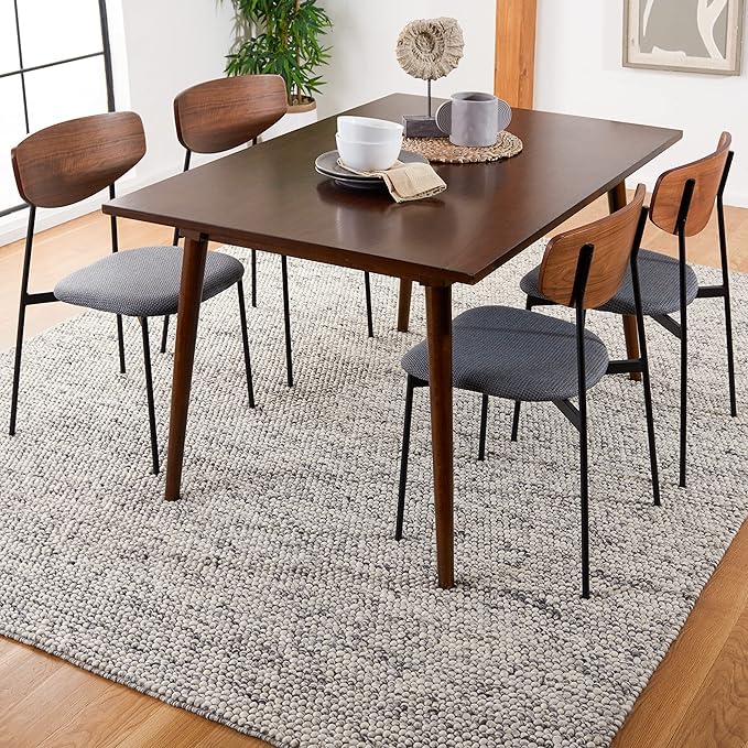 SAFAVIEH Area Rug 10x14 - Natura Collection - Large - Light Grey & Ivory, Handmade Wool Blend, Textured Design, Ideal for Living Room, Bedroom, Dining Space (NAT620G)