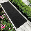 English Home Custom Size Anti Slip Charcoal Striped Design Light Weight Durable TPR Backing Thin Pile Runner Rug (26" x 25')