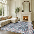Fame Rugs Turkish Rug. Washable Vintage Oriental Antique Inspired Traditional Doormat Small Modern Area Rugs Luxury Entryway Entry Bedroom Bathroom Kitchen (409CN, 9' x 12')