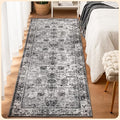 Istana Hallway Runner Rug 2.5x8 - Dark Grey Kitchen Rugs Non Slip Washable -Silk's Soft Touch Carpet Runner - Stylish Rugs for Home