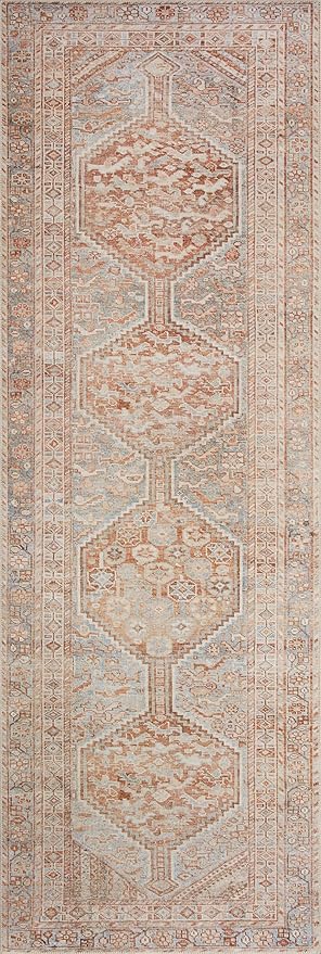Loloi Chris Loves Julia Jules Collection JUL-04 Tangerine/Mist 9'-6" x 14', .13" Pile Height, Area Rug