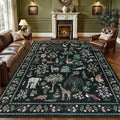 9x12 Area Rugs Living Room Rug: Vintage Washable Rug Floral Soft Carpet Indoor Floor Non-Slip Boho Stain Resistant Large Carpets for Bedroom Kids Nursery Dining Room Farmhouse Home Office Green