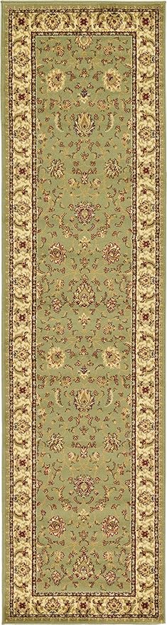 Unique Loom Voyage Collection Traditional Oriental Classic Intricate Design Area Rug (2' 7 x 10' 0 Runner, Green/Ivory)