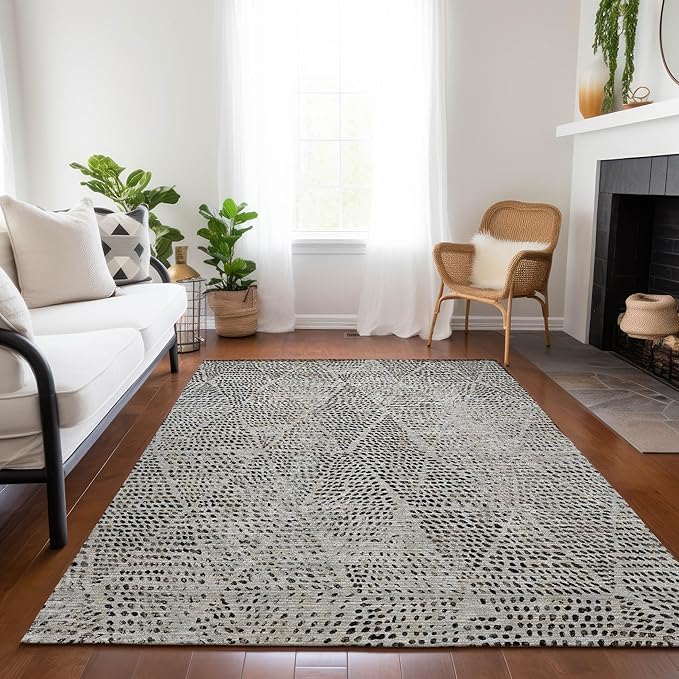 Addison Rugs Chantille ACN591 Gray 5' x 7'6" Indoor Outdoor Area Rug, Easy Clean, Machine Washable, Non Shedding, Bedroom, Living Room, Dining Room, Kitchen, Patio Rug